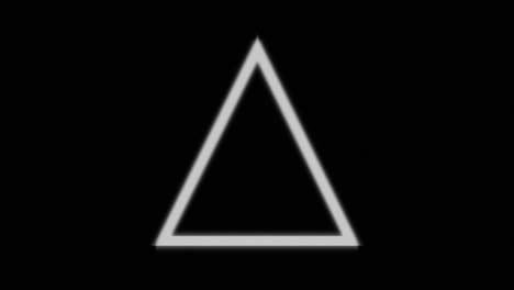 White-triangle-icon-banner-with-error-computer-glitch-noise